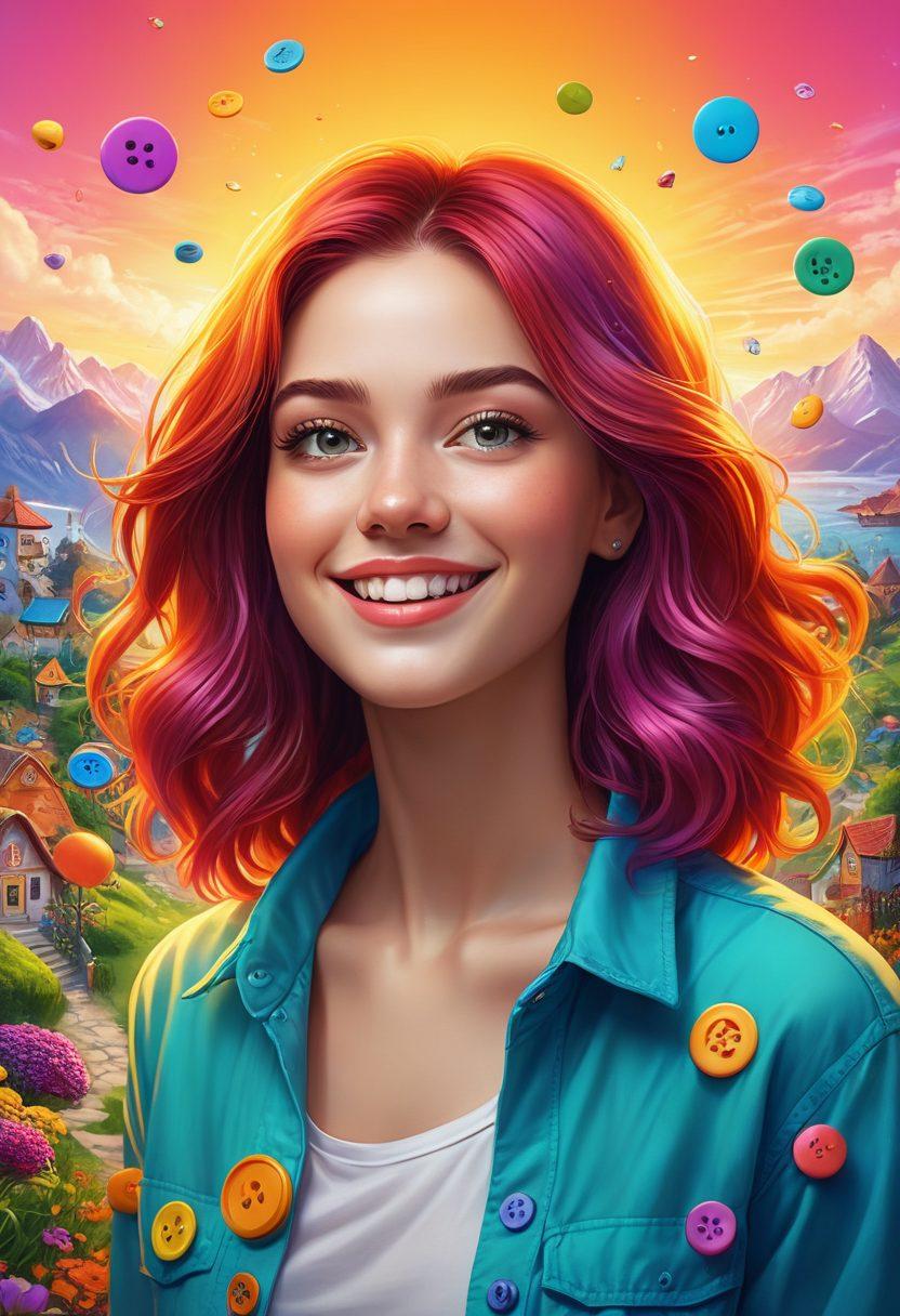 A vibrant digital landscape featuring diverse users engaging with user-friendly websites, showcasing happiness and satisfaction. Include elements symbolizing design tools and interaction, like colorful buttons and intuitive layouts. Illustrate a sense of community with diverse characters sharing experiences online. The background should convey a lively atmosphere, filled with bright colors, light, and positivity. super-realistic. vibrant colors. digital art.